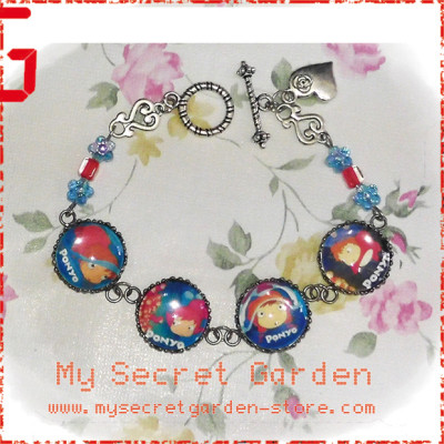 Ponyo on the cliff by the sea 崖の上のポニョ anime Cabochon Bracelet  Ponyo on the cliff by the sea 崖の上のポニョ anime Cabochon Bracelet